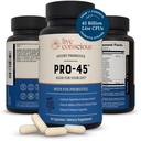 Probiotice vii conştiente PRO45 pentru femei şi bărbaţi: Formula cuprinzătoare, 45 Miliarde CFU, 11 Strains, lactate gratuit - w/Prebiotice şi probiotice - Promovează Immune & Gut Health - 30 Veggie Caps