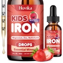 Supliment lichid de fier pentru copii si femei Bărbaţi - cu magneziu, zinc & copii picături de fier multivitamine - Suport imun, Blood Builder & Energie Suport pentru deficit de fier, anemie, Vegan 2 Fl Oz