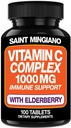 Vitamina C 1000mg cu supliment de elderberry - Dublu Doza standard cu 14 Ingrediente specifice - 100 capsule / 3 luni