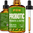 Liquid Probiotics for Dogs & Cats of All Ages | Dog Probiotics to Provide Digestion Balance | Prebiotic Blend for Harmonious Food Absorption | 3 Billion CFU | Herbal Flavor | 2 Oz