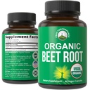 USDA Organic Beet Root Capsule Vegan. Sfeclă Juice Powder Super Pastile alimentare 1200 mg. Energie oxid de azot stimularea capsule extract de sfeclă. Supliment de suport polifenol pentru femei și bărbați