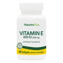 NaturasPlus Vitamina E - 400 ui Mixed D-Tocopherol, 60 Softgels - Usor de inghitit Suplimentul Vitamina E, Derivat din ulei natural de soia - Free-Radical Defense - Gluten-Free - 60 Serviri