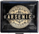 7 zile Chromed Shiny Silver Pill Organizator cu Mirror Inside are 8 Compartimente separate Rectangle 7 zile Pill Box Pill Case (Arsenic Vintage Style Poison Label)