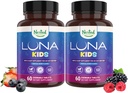 Naturale Nested Luna Copii de dormit Tablete de ajutor pentru copii 4+ - Ingrediente naturale - Blând, supliment vegetal cu musetel, Melatonina, Valerian & Lemon Balm - 120 Tablete masticabile