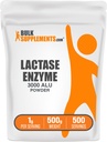 BulkSupplements.com Lactase Enzyme (3000 ALU) Pulbere - Lactase Enzim Supplement, suport digestiv - Gluten Free, 1g per Serving, 500g (1.1 lbs) (Pachet de 1)