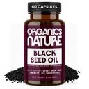 ORGANICS NATURĂ Capsule de ulei negru de semințe 1000MG Per servind Vegan Softgels, păr, piele, & inima de sprijin, Nigella Sativa - 100% rece presat capsule de ulei de chimen de semințe de înaltă Thymochinonă, Omega 3s