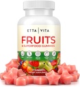 Superfructe Gummies Supliment pentru Blooting & Gut Health, 9 Superfructe Supliment pentru adulți și copii, Colagen Booster - Imunitate și suport antioxidant, non-GMO, Pectin-Based, Gluten-Free, Nu Capsule