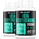 1200MG Beta Ecdysteron Supliment, 98% Puritate maximă Suplimente Ecdysteron pentru masa musculara Lean, Performanţă sportivă & Putere, 120 Capsule
