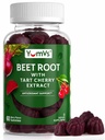 Gumiile de sfeclă YUM-V'S cu extract de cireşe cu tartă - Gumiile cu aroma de sfeclă - Chews de sfeclă pentru circulaţia sângelui şi suport antioxidant - Gumiile de sfeclă roşie (Countul de Berry 60)