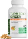 Bronson Turmeric + Ginger Extra Putere Comună Sănătate & Digestion Support cu BioPerine, Non-GMO, 60 Capsule vegetariene