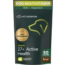 VetriScience Senior 27+ Active Health Chews, Canine Plus Daily Multivitamine pentru câini în vârstă, Balanced Vitamine, Minerale si Antioxidanti, Asistenta Sanatos imbatranire si Wellness, Veggie, 60 Conte