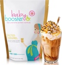 Baby Booster Sare Caramel supliment de vitamine prenatale și Shake de proteine, Cafeina gratuit, Toate naturale, Vegetarian DHA, Proteina mare, Folat de metil, B Vitamine, mare pentru boala de dimineata, 1 lb