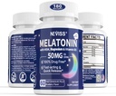 Melatonina 50 mg pentru adulţi - Extra Putere 9-in-1 Dizolvare rapidă Sublingual - w/Vitamina D3 & MSM, Relaxare Herbal Blend-Ashwagandha, Lemon Balm, Passionflower,Chamomile,Sugar Free, Vegan 180 Serviri
