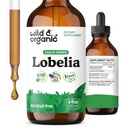 Wild & Organic Lobelia Tincture - Lung Detoxifiere și Curățenie - Liquid Lobelia Herb Supplement - Vegan, Sugar & Alcohol Free Leaf Extract picături - 4 fl oz