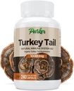 Parker Naturals Turcia Tail capsule ciuperci - Organic Mushroom Supplement for Immune System Health Support - 1000 mg Premium Mushroom Supplements - 240 capsule
