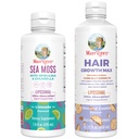 MaryRuth Organics Sea Moss Liposomal (Limeade) și păr de creștere MAX (Almond Cookie) 