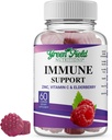 Greenfield Nutriții Halal Immune Support Gumiile Elderberry pentru adulți - susține sistemul imunitar natural cu zinc halal și vitamina C Gummy - 60 Delicious mixt Berry Gummies Vitamine Halal