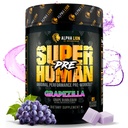 ALPHA LION Superuman Pre Workout Powder, Beta Alanine, L-Taurine & Tri-Source Caffeine for Sustened Energy & Focus, Nitrogen oxid & Citruline for Pump (21 Servings, Grapezilla)