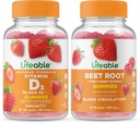 Vitamină vie D 10000 UI + rădăcină de sfeclă, gumă de mestecat - mare gustare, supliment de vitamine, gluten gratuit, OMG gratuit, gumă de mestecat