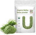 UnLEASH'D ORGANIC Barley Grass Powder 1 Lire 100% Pure & organic, Superfood Greens bogat în vitamine, minerale, fibre și antioxidanți