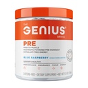 Geniu Brand Genius Pre - praf de pre-workout curat pentru energie, focalizare și suport de fitness - Fără arome artificiale, conservanți, sau blenduri de proprietate - non-GMO - 20 Serviri - zmeură albastră