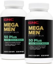 GNC Mega Men 50 Plus One Daily Multivitamine, Twin Pack, 60 Caplete pe sticla, Suporturi Inima, Brain and Eye Health