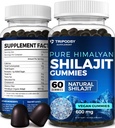 Pure Himalayan Organic Shilaj Gumies - Potent Shilajit Resin Supliment pentru bărbaţi şi femei - 100% Natural cu 90+ Trace Minerale - Boost Energy, Vitality, şi Immune Support - 60 Gummies