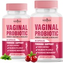 NOU AGE Probiotice vaginale pentru femei cu prebiotice, extract de afine, şi un Lactobacillus Probiotic Blend, susţine echilibrul pH-ului sănătos, Odor Control, Flora vaginale - 120 capsule