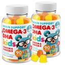 DR. MORITZ Omega 3 copii Gummies (180 Count), Omega3 gume Vegane pentru copii fără ulei de pește, vitamine pentru creier & Heart Health, Omega 3 6 9 fără gluten
