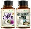 Ficat Cleanse Detoxifiere & Reparații Milk Thistle Supliment & Multivitamine pentru bărbați - Mens complete Multivitamine & Multiminerale cu vitamina A, C, D, E, B12, Zinc, și mai multe vitamine pentru bărbați