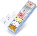 Extra Large Weekly Pill Organizator de 2 ori pe zi - Betife 7 zile Pilula cutie, AM PM Pilula caz cu dublu strat Jumbo Compartiment pentru pastile, vitamina, ulei de pește, suplimente (alb/alb)