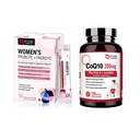 NATURĂ ŢINTĂ Probiotice pulbere Supliment pentru femei & CoQ10-200 mg cu PQQ L-Carnitina & Omega-3s Absorbţie ridicată