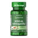 Pride KSM-66 Ashwagandha® 450mg, supliment alimentar foarte concentrat pentru ajutor de stres, îmbunătăţirea dispoziţiei şi suport de memorie, 1 lună de aprovizionare, 60 capsule