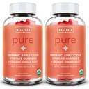 WellPath Pure ACV Gummies (2 Pack) - Oţet de cidru de mere cu mamă - USDA Gummy organică cu ghimbir pentru sănătate Gut 