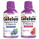BlueBonnet Nutriție Liquid Calciu Citrate Citrat de magneziu, Vitamina D3, Sănătatea oaselor, Gluten Free, Soy Free, Milk Free, Kosher, Blueberry și mixt Berry Combo
