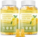 Gume suplimentare de potasiu pentru adulţi: Citrat de potasiu 99 mg - Supliment de magneziu de potasiu pentru muşchi, Electrolit, Energie