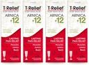T-Relief Arnica +12 Cream Natural Relieving Active pentru dureri de spate dureri articulare dureri musculare Dureri și Stiffness, corp întreg rapid acțiune ajutor pentru femei și bărbați - 4 oz (4 ambalaj)