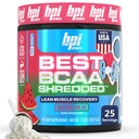 BPI Sport Cel mai bun BCAA Shreded - Cafeina gratuit de recuperare termogenice băutură, Lean musculare Clădire BCAA pulbere pentru femei și bărbați, Preworkout BCAAs Aminoacizi Drink-Pepene verde ICE - 25 Serviri