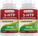 Cele mai bune Naturale 2 ambalaje 5-HTP (5-hidroxitriptofan) 100 mg 120 capsule