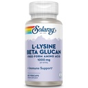 SOLARAY L-Lysine cu Beta Glucan, Free Form Amino Acid, L-Lysine 1000mg Capsule, Supplement de sprijin imun, Sanatos Skin and Lips Support, 60-Day Guarantee, Lab Verified, 30 Servings, 60 VegCaps