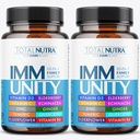 10-In-1 Supliment de sprijin imun: Boostere imune pentru adulți și copii de apărare zilnic imunitate cu cheie Sistem imunitar Vitamine Zinc, vitamina C și D, Plus Elderberry, Querbetin, echinacea & More, 60 Capace