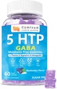 5-HTP GABA Gummies Blend 1700mg, Gume de zahăr-fără calm cu L Theanină, Magneziu, Ashwagandha, Omega-3-6-9, Vitamina D3,B6 pentru Zzzs naturale, Mood, Brain-Calm, Flavor afine 60Count
