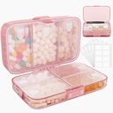 FYY Weekly Pill Organizator cu Labels,8 Compartiments Travel Daily Pilula Case etanșe rezistent la umiditate cutie mari pastile pentru a deține vitamine, ulei de pește, Suplimente, Cotton Swab și Bandaje-Pink