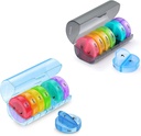 2 Pack Săptămânal Pilula Organizator 7 zi 2 ori pe zi, Sukuos mari pastile de zi cu zi cazuri pentru pastile / Vitamina / ulei de pește / suplimente