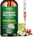 7-in-1 Soursop Graviola cu picături de lichid Moss Sea, Soursop Bitters lichid bogat în multivitamine pentru antioxidant digestiv, Boost imun, Suport Cell & Regenerare, 2 Fl Oz