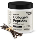 Keto Colagen Peptides Pudră de proteine cu ulei MCT, iarbă Fed, Colagen hidrolizat, Supliment tip I & III, Keto Coffee Creamer, Vanilie