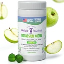 Gume Citrate de magneziu - Sugar-Free, Vegan și non-GMO pentru o mai bună somn și relaxare - Fără alcool zahăr - Supliment de magneziu pentru adulți, adolescenți și copii - Măr verde - 240 Chews