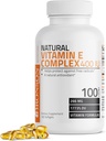 Bronson Natural Vitamina E Complex 400 I.U. Supliment (d-Alpha Tocopherol Plus d-Beta, d-Gamma, & d-Delta Tocopherols), Antioxidant natural, 100 Softgels