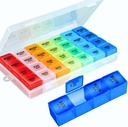 Organizator de pastile de 4 ori pe zi, Premium Săptămânal Pilula Medicină de caz Organizator Box 7 zile 28 Compartimentare pentru Hold Vitamine Medicina Organizator Box