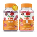 Iron & Vitamina C Lifeable Copii + B Complex Copii, Gume Bundle - mare Tasting, Supliment de vitamine, Gluten gratuit, OMG gratuit, Guma de mestecat